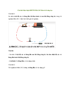 KHTN 8 Bài 24: Tác dụng của dòng điện - Chân trời sáng tạo