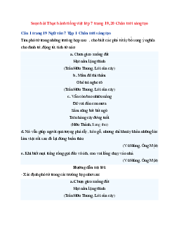 Soạn bài Thực hành tiếng việt lớp 7 trang 19, 20 | Ngữ Văn 7 Chân Trời Sáng Tạo tập 1