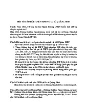 MỘT SỐ CÂU HỎI TUYỂN SINH VỀ CƠ SỞ QUẢNG NINH