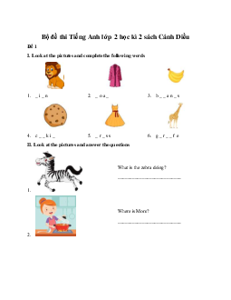 Bộ đề thi Tiếng Anh lớp 2 học kì 2 | Cánh Diều
