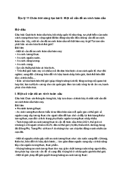 Địa lý 11 Chân trời sáng tạo bài 6: Một số vấn đề an ninh toàn cầu