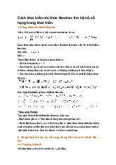 Cách khai triển nhị thức Newton: tìm hệ số, số hạng trong khai triển