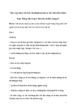 Soạn bài Viết: Lập dàn ý cho bài văn thuật lại một sự việc | Kết nối tri thức