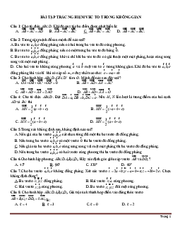TOP 18 câu trắc nghiệm vectơ trong không gian hình học môn Toán lớp 11