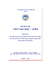 Mối quan hệ giữa vật chất và ý thức, liên hệ thực tiễn - Triết học Mác Lenin | Đại học Kinh Tế Quốc Dân