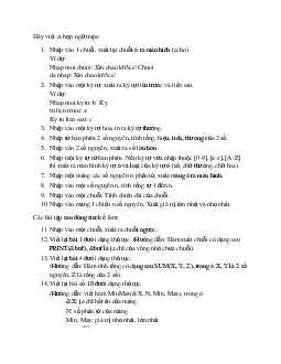 Bài tập ôn tập môn Kiến trúc máy tính Viết chương trình hợp ngữ MIPS