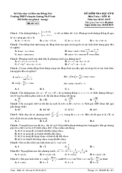 Đề thi HK2 Toán 10 năm học 2016 – 2017 trường THPT chuyên Lương Thế Vinh – Đồng Nai