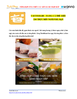 Tổng hợp các công thức bánh ngọt hấp | Tài liệu môn Thực phẩm | Trường Cao đẳng Lương thực - Thực phẩm