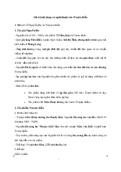 Giá trị nội dung và nghệ thuật của Truyện Kiều | Văn mẫu lớp 9