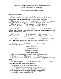 Bộ bài tập ôn ở nhà môn Tiếng Việt lớp 3 - (tháng 4/2020)
