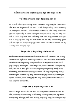 Đoạn văn tả hoạt động của bạn nhỏ hoặc em bé (6 mẫu) | Tập làm văn lớp 5