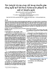 Tổng quan về xác định giá trị sáng chế (SC) trong chuyển giao công nghệ tại VN môn Marketing căn bản | Trường đại học Mở Hà Nội