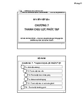Chương 7: Thanh Chịu Lực Phức Tạp | Môn Sức bền vật liệu - Đại học Xây Dựng Hà Nội