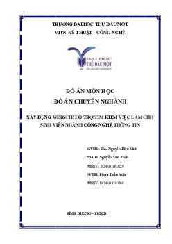 Tiểu luận "Xây dựng website hỗ trợ tìm kiếm việc làm cho sinh viên công nghệ thông tin"