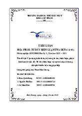 Tiểu luận Vai trò tư duy biện luận trong kỹ năng giao tiếp môn Tư duy biện luận ứng dụng - Trường Đại học Thủ Dầu Một.