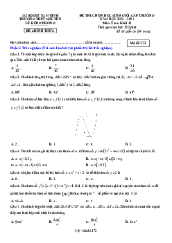 Đề học sinh giỏi Toán 12 năm 2023 – 2024 trường chuyên Lê Hồng Phong – Nam Định