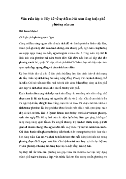 Kể về sự đổi mới ở xóm làng hoặc phố phường của em | Tập làm văn 4