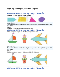 Toán lớp 2 trang 82, 83: Hình tứ giác | Cánh diều