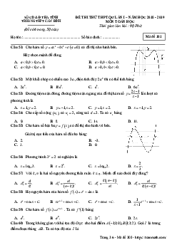 Đề thi thử THPTQG 2019 môn Toán trường THPT Cẩm Bình – Hà Tĩnh lần 1
