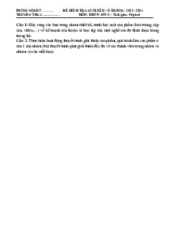 Đề thi học kì 2 môn Hoạt động trải nghiệm hướng nghiệp 8 sách Kết nối tri thức với cuộc sống