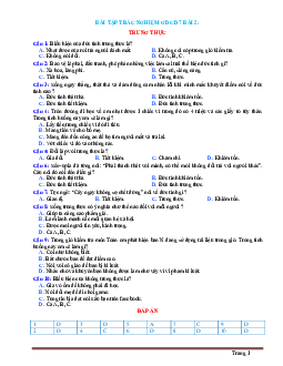 Bài tập trắc nghiệm GDCD 7 Bài 2: Trung thực (có đáp án)