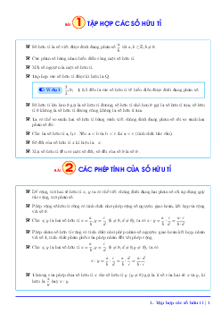 Tóm tắt kiến thức Toán 7 học kì 1