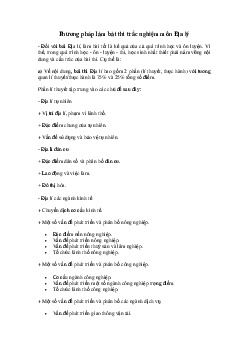 Phương pháp làm bài thi trắc nghiệm môn Địa Lý