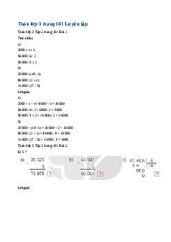 Giải SGK môn Toán 3 - Bài 72: Luyện tập chung | Kết nối tri thức