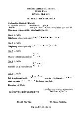 Đề cương môn giải tích - Trường Đại học bách khoa - Đại học đà nẵng.