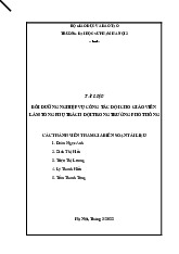 Tài liệu Môn Bồi dưỡng nghiệp vụ công tác đội | Đại học Sư phạm Hà Nội 2