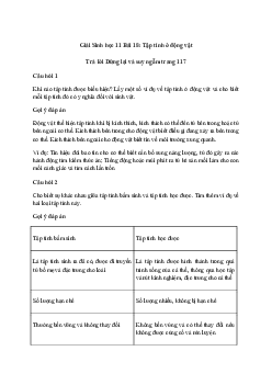 Giải Sinh học 11 Bài 18: Tập tính ở động vật | Kết nối tri thức