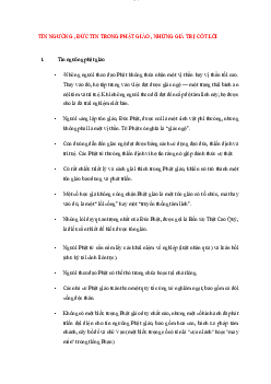 Tín ngưỡng, Đức tín trong phật giáo | Đại học Sư Phạm Hà Nội