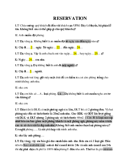 Hội thoại đặt phòng