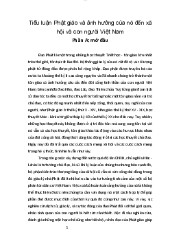 Tiểu luận Phật giáo và ảnh hưởng của nó đến xã hội và con người Việt Nam | Triết học Mác - Lênin | Học viện Ngân Hàng