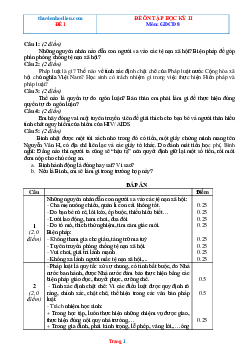 Bộ Đề Thi Học Kỳ 2 Môn GDCD Lớp 8 Năm Học 2021-2022 (có đáp án)