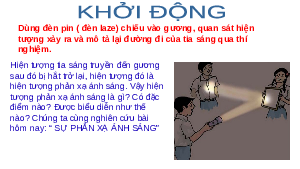 Giáo án điện tử Khoa học tự nhiên 7 bài 16 Kết nối tri thức : Sự phản xạ ánh sáng
