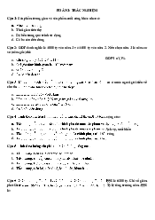 Bài tập Chương 2 môn Kinh tế vĩ mô | Học viện Chính sách và Phát triển