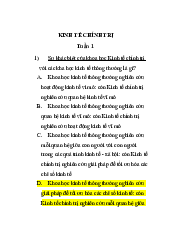 Trắc nghiệm kinh tế chính trị | Trường đại học Bách Khoa Hà Nội