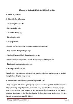 Đề cương ôn tập học kì 1 môn Ngữ văn 11 sách Kết nối tri thức với cuộc sống