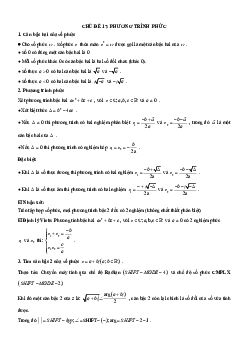 Chuyên đề trắc nghiệm phương trình phức Toán 12
