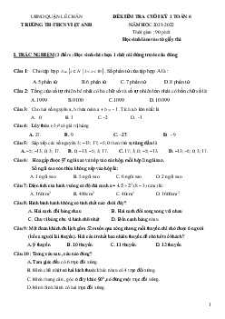 Đề kiểm tra học kì 1 Toán 6 năm 2021 – 2022 trường TH – THCS Việt Anh – Hải Phòng