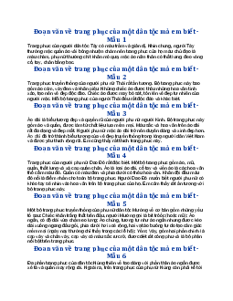 Nêu cảm nghĩ của e về trang phục của một dân tộc mà em biết - Tập làm văn lớp 3 Cánh diều