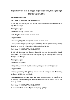 Soạn bài Viết văn bản nghị luận phân tích, đánh giá một bài thơ Ngữ Văn 10 sách Chân Trời Sáng Tạo
