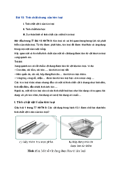 Giải Khoa học tự nhiên 9 Cánh diều Bài 15: Tính chất chung của kim loại