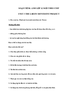 Tiếng Anh lớp 12 Unit 3 Project