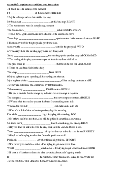 284 câu SENTENCE TRANSFORMATION, biến đổi câu ôn thi học sinh giỏi THCS cấp tỉnh, TP, chuyên Tiếng Anh...