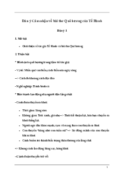 Văn mẫu lớp 7: Cảm nhận về bài thơ Quê hương của Tế Hanh | Kết nối tri thức
