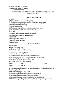 Đề cương giữa học kì 1 Toán 6 năm 2023 – 2024 trường THCS Phước Thắng – BR VT