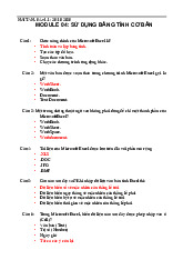 TOP câu hỏi trắc nghiệm: Sử dụng bảng tính cơ bản | Môn Ứng dụng công nghệ thông tin - Đại Học Sư phạm Kỹ thuật Hưng Yên