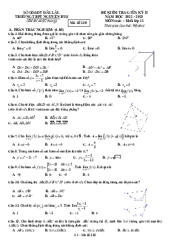 Đề giữa học kì 2 Toán 11 năm 2022 – 2023 trường THPT Nguyễn Huệ – Đắk Lắk